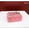 Dior micro lady metallic pink multicolor crystals bag