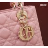 Dior lady small pink leather gold hardware bag