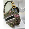 Fendi Saddle Green Jardin Magique Embroidery Bag