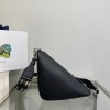 Prada White Saffiano Triangle black bag