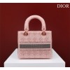 Dior pink beaded cannage embroidery bag