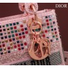 Dior pink beaded cannage embroidery multicolor bag