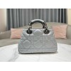Dior The Lady 95.22 gray cannage quilted leather bag