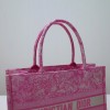 Dior Medium Book Tote Pink Reverse Embroidery