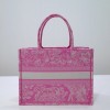 Dior Medium Book Tote Pink Reverse Embroidery