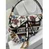 Fendi Saddle White Jardin Magique Embroidery Bag