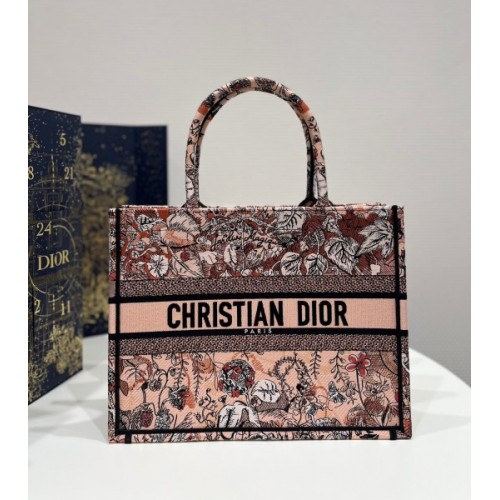 Dior Medium Book Tote Power Jardin MagiqueEmbroidery Bag