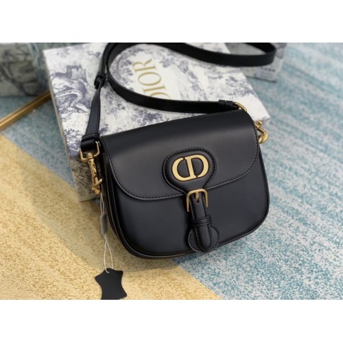 DIOR BOBBY Small Black Box Calfskin Bag