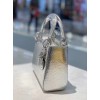 Dior Lady mini bag silver metallic snake leather bag