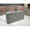 Dior Medium The Lady 95.22 gray cannage quilted leather gold bag