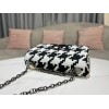 Dior medium caro black and white macro fabric bag