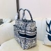 DIOR Book Tote Gray Oblique Embroidery 41cm