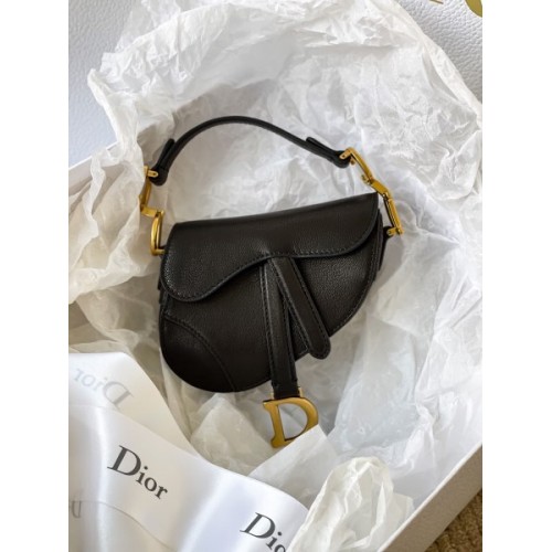 Dior Micro Saddle Mini Grained Leather in Black