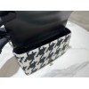 Dior medium caro black and white macro fabric bag