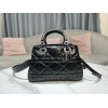 Dior Medium The Lady 95.22 all black cannage quilted leather bag