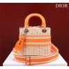 Dior lady raffia medium orange bag