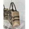 Dior medium book tote black tiger embroidery bag