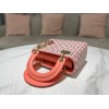 Lady Dior Mini Azure Orange Honeycomb Rhinestones Embroidery Bag