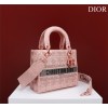 Dior pink beaded cannage embroidery bag
