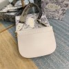 DIOR BOBBY Large White Oblique Embroidered Strap Bag