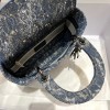 Dior Lady D-Lite Blue Denim Embroidery Effect Bag