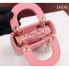 Dior micro lady metallic pink multicolor crystals bag