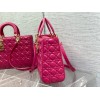 Dior large lady dior pink lambskin 32cm bag