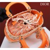 Dior lady raffia medium orange bag