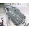 Dior Lady Diamond Motif Gray Mini Bag