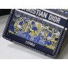 Dior mini book tote embroided blue