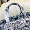 DIOR Book Tote Gray Oblique Embroidery 41cm