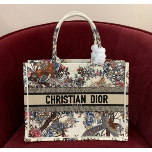 Dior Book Tote Multicolor Dior Jardin d'Hiver Embroidery Medium Bag