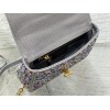 Dior caro crystals multicolor embroidery bag