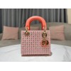 Lady Dior Mini Azure Orange Honeycomb Rhinestones Embroidery Bag