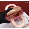 Dior Small Lady Dior Pink Satin with Bead Embroidery Bag