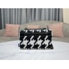 Dior small caro black and white macro fabric bag