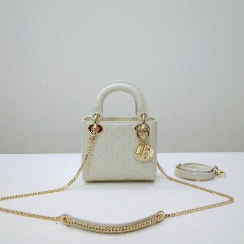 Dior lady white patent leather mini 17cm