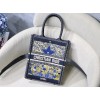 Dior mini book tote embroided blue