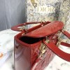 Lady Dior Patent Red leather 20cm