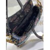 Fendi Saddle Black Jardin Magique Embroidery Bag