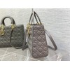 Dior large lady dior gray lambskin 32cm bag