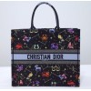 Dior Pixel Zodiac Embroidery Black Book Tote 41cm