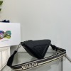 Prada White Saffiano Triangle black bag