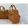 Dior large lady dior brown lambskin 32cm bag