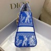 Dior Lady Blue Reverse Embroidery Bag