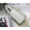 Dior Lady Diamond Motif White Mini Bag