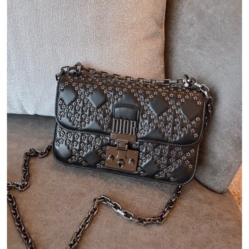 Dior Lucky Addict black chain bag