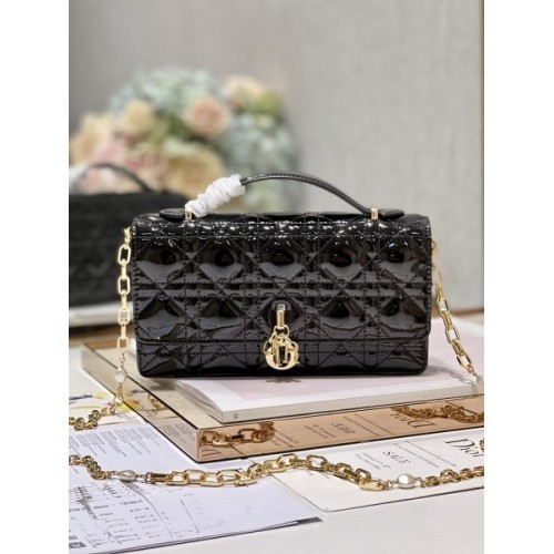 Dior Mini Miss Dior Black Patent Bag