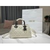 Dior Medium The Lady 95.22 white cannage quilted leather bag