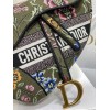 Fendi Saddle Green Jardin Magique Embroidery Bag
